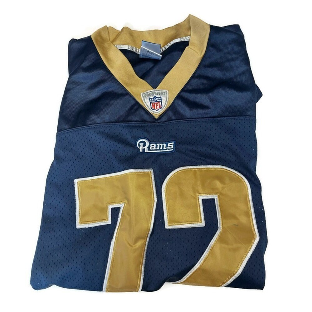 Reebok Equipment Mens 52 St. Louis Los Angeles Rams Chris Long #72 Jersey Blue - Picture 11 of 11